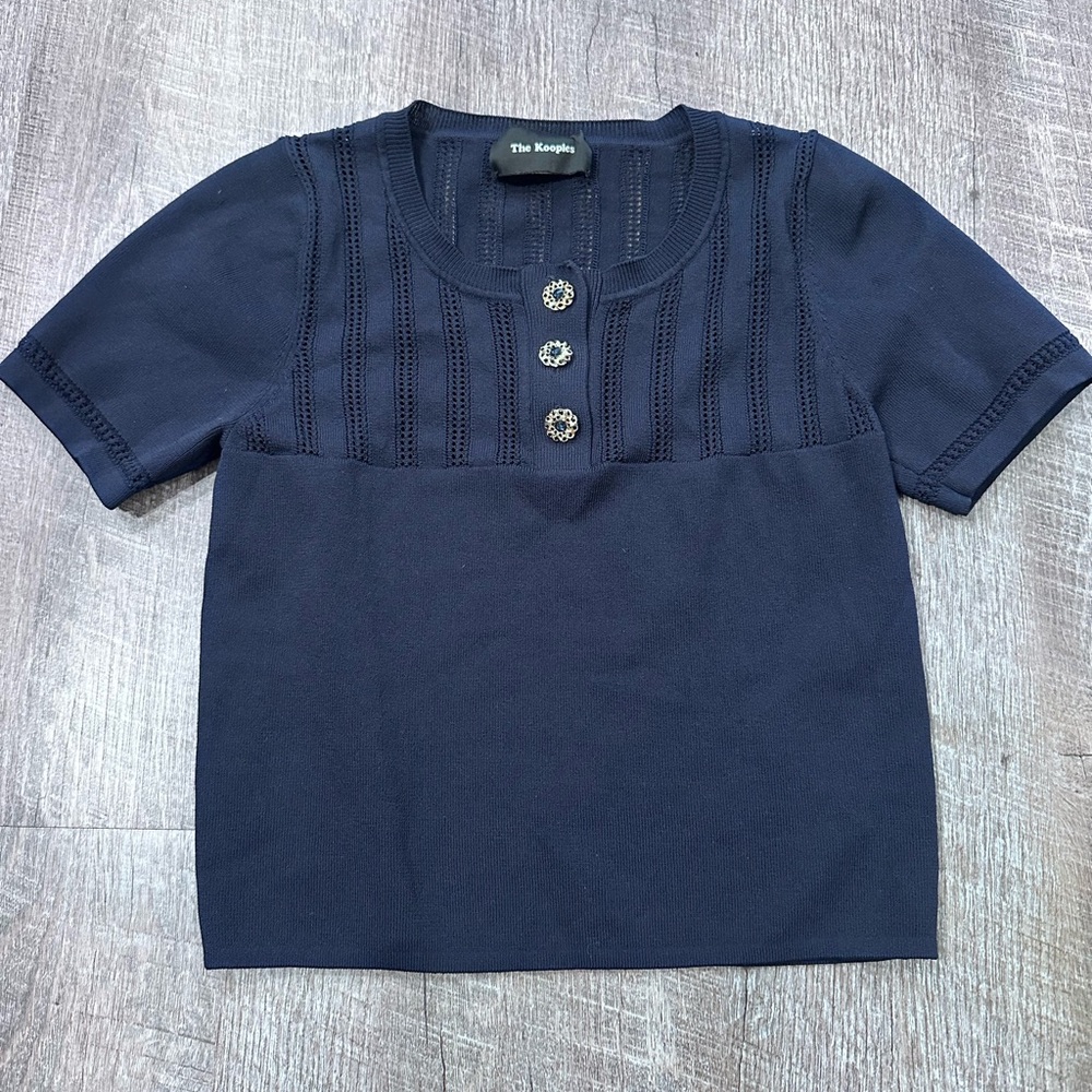 The Kooples Navy Crop Shirt